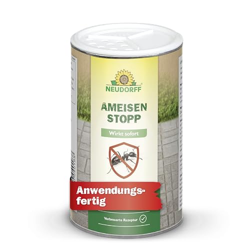 Neudorff AmeisenStopp – Ameisenstreumittel mit Sofortwirkung schützt effektiv gegen Ameisen rund ums Haus. Ameisenmittel zum Streuen oder Gießen, 300 g