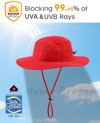 Image of Home Prefer UPF 50+ Men's Sun Hat Wide Brim Bucket Hat UV Protection Hat for Mens Womens Beach Safari Gardening Golf Fishing