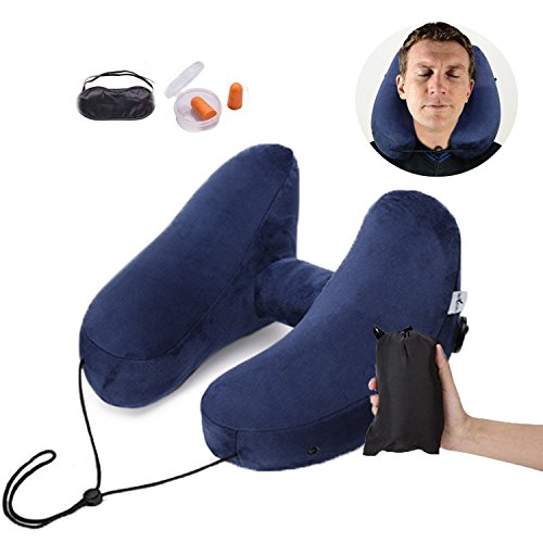 Lucear - Cojín para viajes, ideal para viajes, oficina y hogar, hinchable, cojín cervical para dormir en el avión