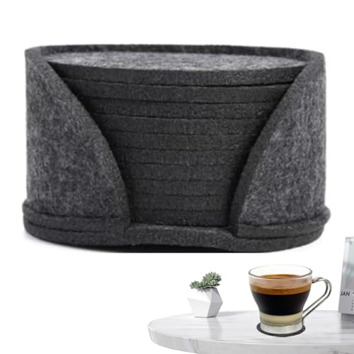 Sottobicchieri in feltro rotondi,Sottobicchieri in feltro per mobili | resistenti al calore da 10 pezzi,Tappetino per tazze in con sottobicchieri per bevande. Sottobicchiere roto