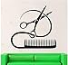 Stickers Muraux Amovibles Outils De Barbier Stickers Muraux Coiffeur Coiffeur Salon De Beauté Salon 42X44Cm