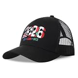 Sockzilla USA, CAN, MEX 2026 World Soccer Fan Cap –Host Countries Embroidered Baseball Hat, Trucker Hat for Men & Women (Black)