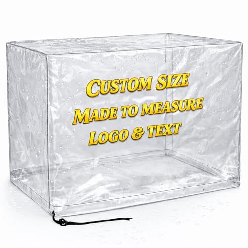 Custom Clear PVC Dust Cover Transparent Protective Cover Made to Measure Size Waterproof & Dustproof Visible Storage Cover for Equipment & Display
