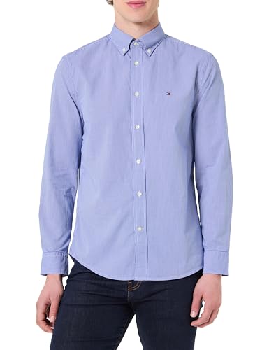 Tommy Hilfiger Uomo Camicia Flex Poplin Micro Gingham Regular Fit, Multicolore (Wedge Blue/Check), XXL