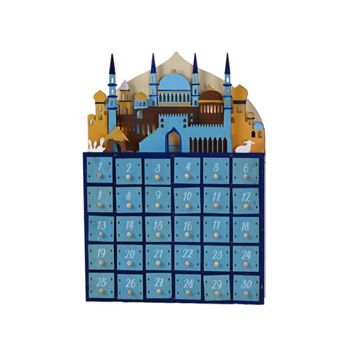 LICHENGTAI Calendrier compte à rebours du Ramadan en bois à faire soi-même - Calendrier de l'Avent 2025 pour l'Aïd Mubarak - Décoration de table - Cadeau pour enfants – vue 3