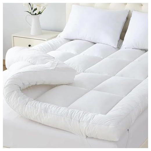 Hotel Quality Extra Thick Mattress Topper 4 Inches / 10cm Full Bounce Back With Elasticated Corner Straps Quilted Mattress Toppers Single Small Double King Super King Bed Size (Single)