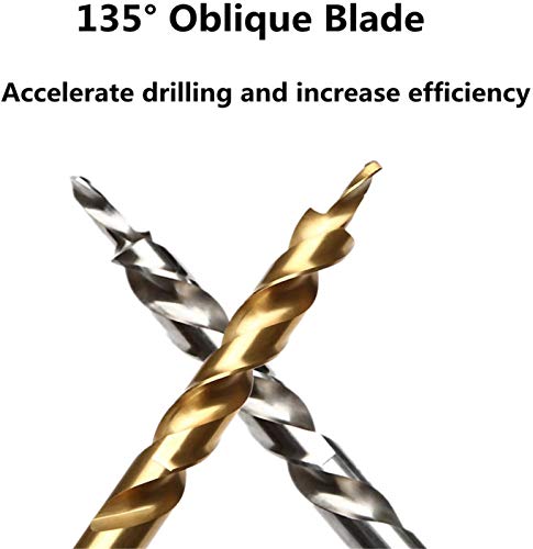 Ocgig 3/8" Pocket Hole Drill 1/4" Hex Shank Titianium Coated Twist Step Drills With Adjustable Depth Stop Collar For Manual Pocket Hole Jig System #TOP4