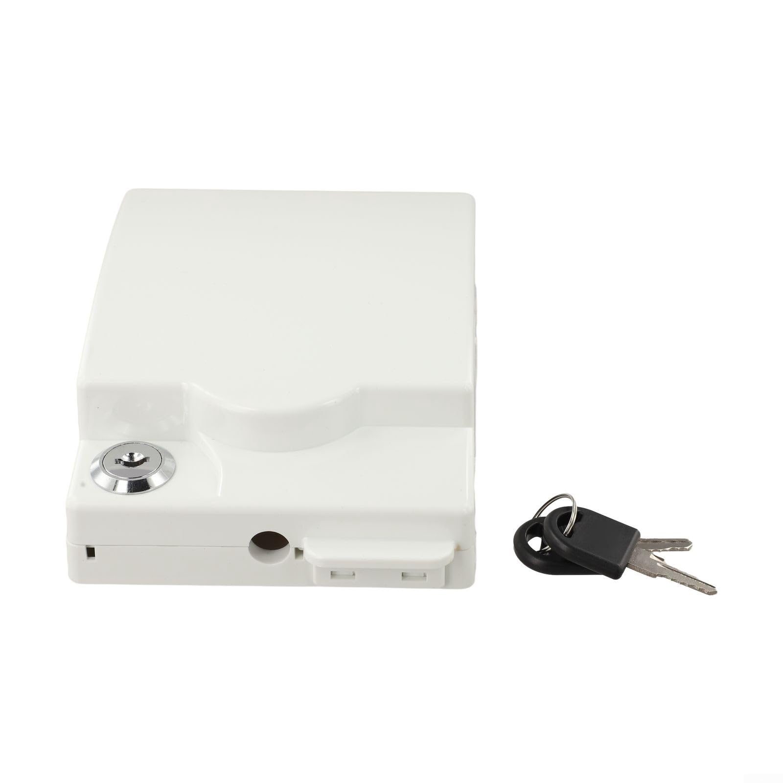 Cubierta de enchufe con cerradura con llaves, protector de enchufe de pared impermeable, instalación autoadhesiva, protector eléctrico a prueba de niños para el hogar, oficina, escuelas (blanco) — view 9