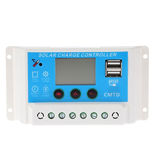 Anself 12V/24V ソーラー充電コントローラ LCDディスプレイ オートレギュレータタイマー ソーラーパネル バッテリー ランプ 過負荷保護10A / 20A｢2種選択可能｣