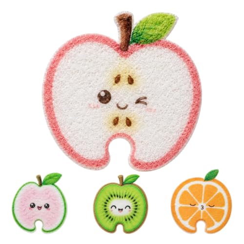 4Pcs Dish Cleaning Sponges, Cute Fruit Thickened Non-Scratch Kitchen Spong