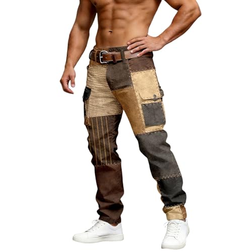 Pantalon cargo homme imprimé décontracté avec poches style militaire