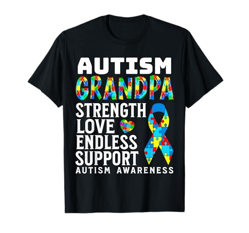 Autism Grandpa Autism Awareness Gifts Autism Matching Family Maglietta