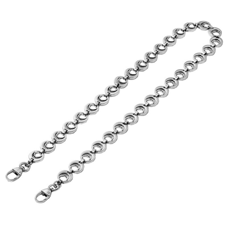 Sangle à chaîne rallonge lune argent pour sac à main avec mousquetons
