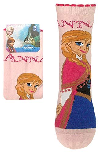 Die Eiskönigin Frozen Mädchen Socken - ELSA oder ANNA Motiv (31/34, ANNA hellrosa 2)