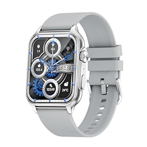 Smart Watch for Men Women, 1.96″ Large Display with Heart Rate, Blood Pressure, Oxygen, Sleep Monitor, Fitness Activity Tracker Smartwatch with 100 Sport Modes, IP67 Waterproof, iOS Android (Silver)