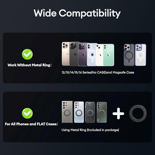 Image of GadgetBite 360 Magnetic Car Mobile Holder for Dashboard Vacuum Suction Phone Holder Mount Hand Free Magnetic Cell Phone Stand with Strong Grip Shockproof Suction Cup for Car Gym Office Table - Black