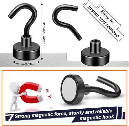 Image of FINDMAG Magnetic Hooks, 30LB+ Magnetic Hooks for Cruise Cabins, 50 Pack