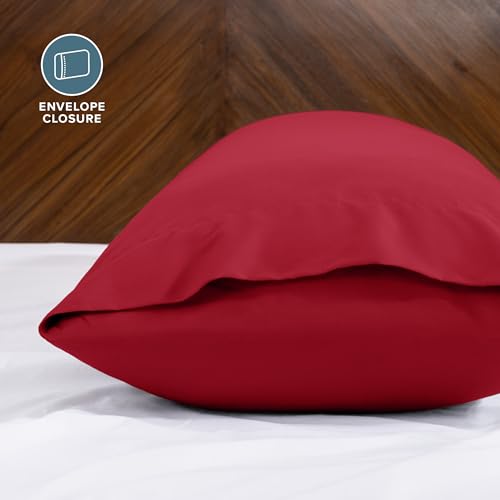Image of Bare Home Microfiber Body Pillow Cover - Ultra Soft & Cooling - Double Brushed - Pillowcase with Envelope Closure - Easy Care (21''x54'' Body Pillow Cover, Red)
