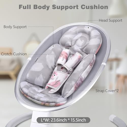 Image of Infant Car Seat Insert, 2-in-1 Reversible Baby Car Seat Head Support with 3 Strap Covers, Breathable Soft Newborn Car Seat Insert and Baby Carseat Cushion for Stroller, Swing, Rocker, Bassinets