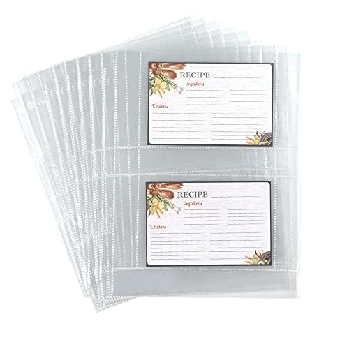 Samsill Recipe Card Page Protectors for 8.5 x 11 Recipe Binder, Two 4 x 6 Inch Pockets, 50 Count, Recipe Book Pocket Page Refill Sheets, Top Loading, for 8.5 x 11 Inch 3 Ring Binders by Samsill - Used condition - Image 2