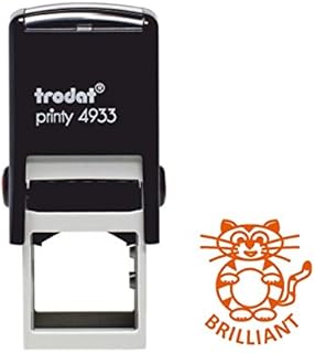 Trodat Printy 4933 Teacher Stamp "Brilliant"  Self Inking, Orange Ink 61750