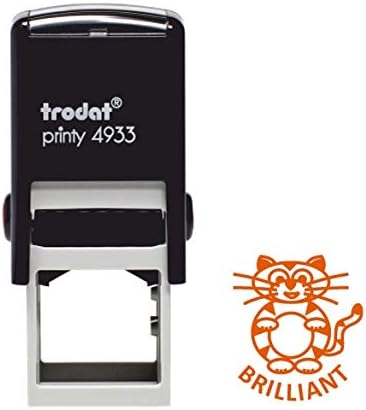 Trodat Printy 4933 Teacher Stamp "Brilliant"  Self Inking, Orange Ink 61750