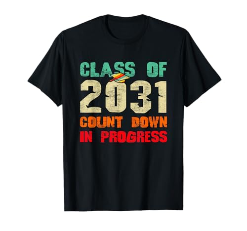 Classe de 2031 Compte à rebours en Cours rétro Premier Jour T-Shirt