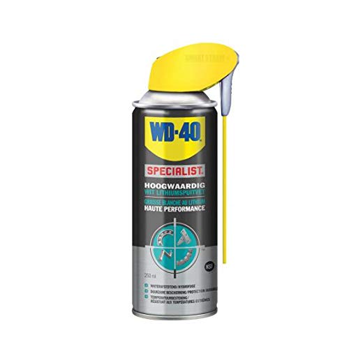 WD-40 Specialist, Wit Lithium Spuitvet met Smart Straw, Langwerkende smering & bescherming, Metaal-op-metaal toepassingen, 250 ml