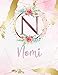 Nomi: Personalized Sketchbook with Letter N Monogram & Initial/ First Names for Girls and Kids. Magical Art & Drawing Sketch Book/ Workbook Gifts for ... to Draw - Girly Rose Gold Watercolor Cover.