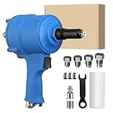 VORXEON Pistola Remachadora Neumática Autoaspirante Pistola Remachadora Hidráulica 2205Lbf 1000 Kgf para Remaches 2.4-4.8mm Pistola Remachadora de Aire Comprimido NPT1/4 Empuñaduras Reemplazables
