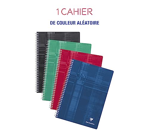Clairefontaine Lot de 5 Cahiers à Spirale A4 21x29 7 cm 148 Pages Grands Carreaux Papier 90 g Couverture Carte Pelliculée Couleurs Aléatoires - vue 6