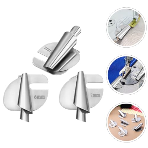 3 piezas pie prensatelas para dobladillo enrollado acero inoxidable miniatura 7