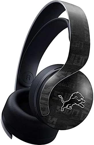 Skinit Decal Gaming Skin Compatible with Pulse 3D Wireless Headset for PS5 - Officially Licensed NFL Detroit Lions Black & White Design