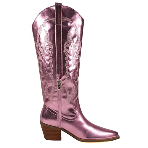 Arider Aridergirl Brandy Women's Western Knee High Boots (Metallic Pink, 7.5) #TOP2