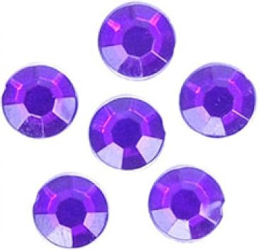 Impex Round Stick On Diamante Jewels Purple - per Pack of 50