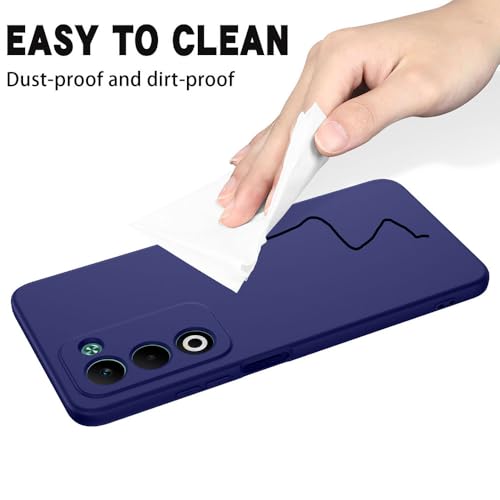 Image of Back Cover for Oppo A5 5G | Full Camera Protection | Premium Liquid Silicon Case | Flexible Bumper Case for Oppo A5 5G (Dark Blue)