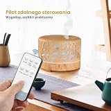 Hianjoo Dyfuzor zapachowy, 700 ml, nawilżacz powietrza z timerem, ultradźwiękowy dyfuzor do aromaterapii, oświetlenie LED z 7 kolorami, do biura, jogi, spa, sypialni – jasne drewno