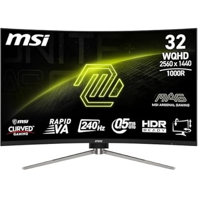MSI MAG 325CQRXF E2 32 Inch WQHD Curved Gaming Monitor - 1000R 2560 x 1440 Rapid VA Panel, 240 Hz - 05ms (GtG, Min), Adaptive Sync - DP 14a, HDMI 20b CEC, USB Type-C