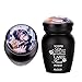 Fanery sue Personalized Text Engraving Cremation Extra Small Keepsake Urn for Pet or Human Ashes Photo Customized Container Memorial Funeral Decorative(Pet-Black)