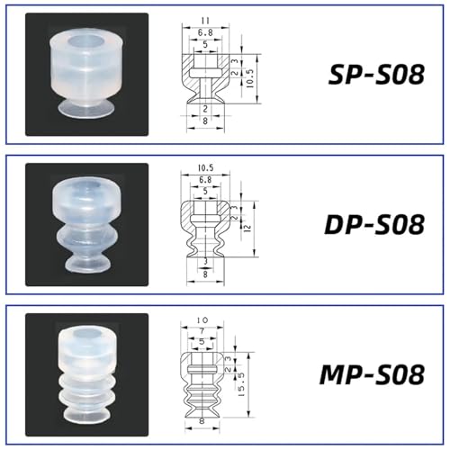 Ventouses à vide pour manipulateur accessoire pneumatique buse silice SP S08