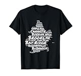 Brooklyn New York Neighborhoods Word Cloud Brooklyn T-Shirt