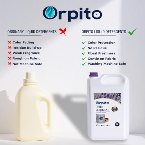 Image of Lavender Liquid Detergent Pack of 1 (5L x 1) | Total 5L | Advanced Deep Clean Formula | Long-Lasting Lavender Freshness | Color Safe | Gentle on Fabrics