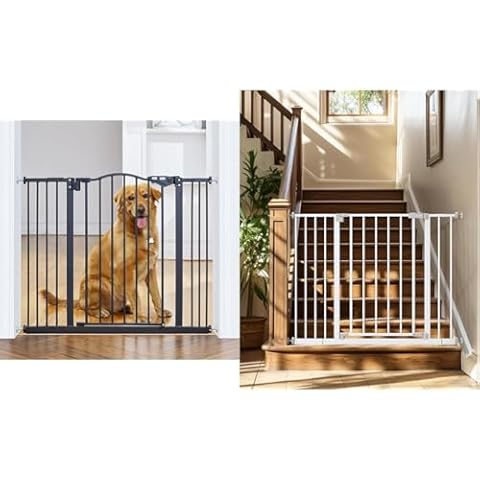 InnoTruth 29-39.6" Wide 30" Tall Auto Close Baby Gate and 28.9-42.1" Wide Baby Gate for Stairs Cover