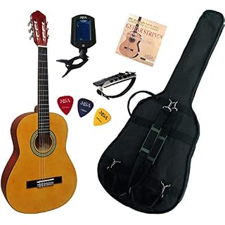 Pack Guitare Classique 3/4 (8-13ans) Pour Enfant Avec 5 Accessoires (nature) - Les Beatles, Paul McCartney, John Lennon, RIngo Starr, George Harrison