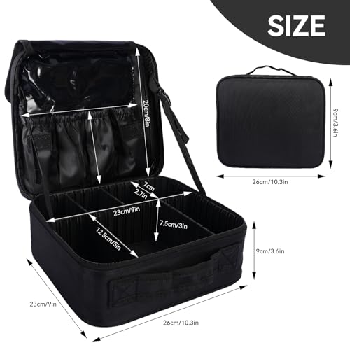 TAVADA Bolsa de Maquillaje,Estuche de Maquillaje de Viaje,Neceser de Maquillaje Profesional,Maletin Maquillaje con Espejo,Make Up Bolso de Cosméticos Portable con Divisiones Extraíbles - imagen 3