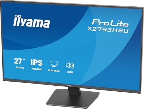 Iiyama Prolite X2793hsU-B1 27" FulL-Hd IpS-Monitor, 120hz, 1ms, UsB-Hub, Schwarz (x2793hsU-B1)