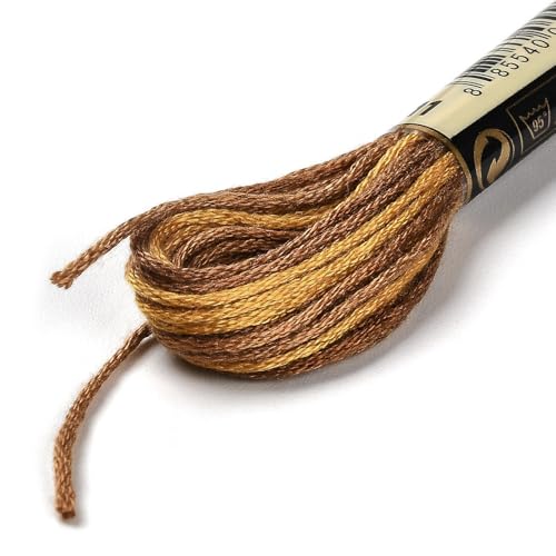 Image of FASHEWELRY 10 Skeins Embroidery Floss Friendship Bracelet String Threads 6-Ply 0.5mm Saddle Brown Cross Stitch Embroidery Thread for Sewing Bracelet Making Stitching Crafts
