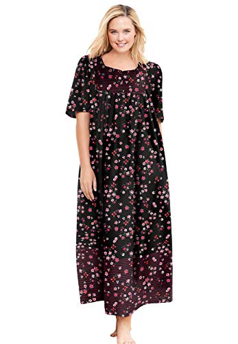 Only Necessities Women's Plus Size Bib Front Lounger House Dress, Nightgown