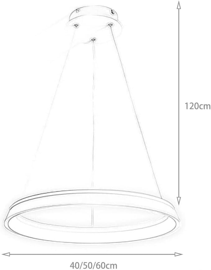 Miniatura 4 de Modern Creative Ring Shape Pendant Lights 6000K White Light Ceiling Hanging Lighting Nordic Aluminum Chandelier for Bedroom Living Room(White,40CM)