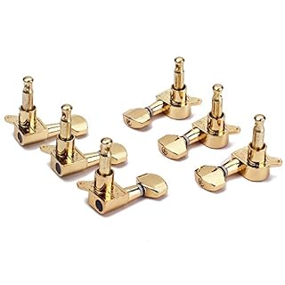 Alnicov Lot de 6 mécaniques de guitare (3 L + 3 R) pour guitare électrique, folk ou acoustique de style LP SG – Doré - Les Beatles, Paul McCartney, John Lennon, RIngo Starr, George Harrison Alnicov Lot de 6 mécaniques de guitare (3 L + 3 R) pour guitare électrique, folk ou acoustique de style LP SG - Doré – Image 3